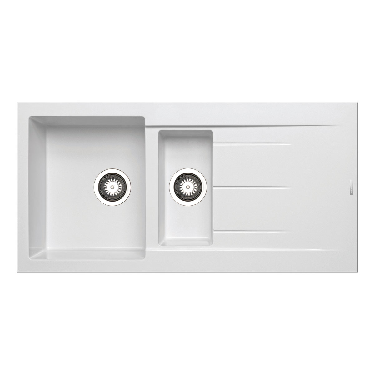 Pyramis  Einbauspuele ALAZIA 100 x 50 cm 1 1/2B 1D Granit Snow