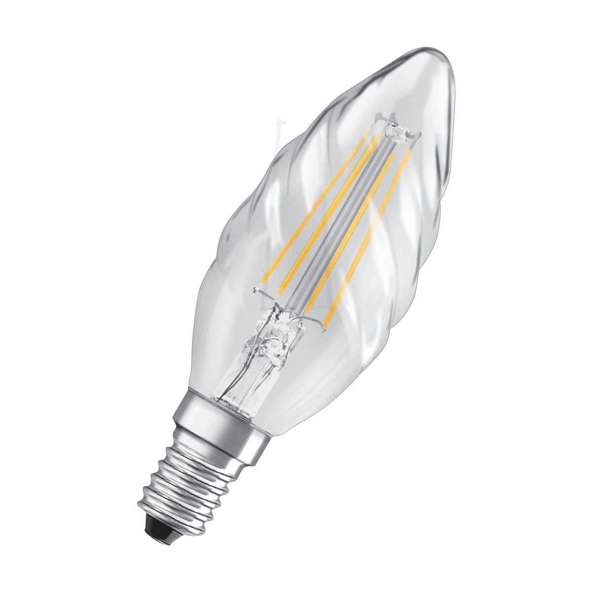 LED Kerze gedreht E14 470lm 2.700K 40 WErsatz warmweiss Filament klar