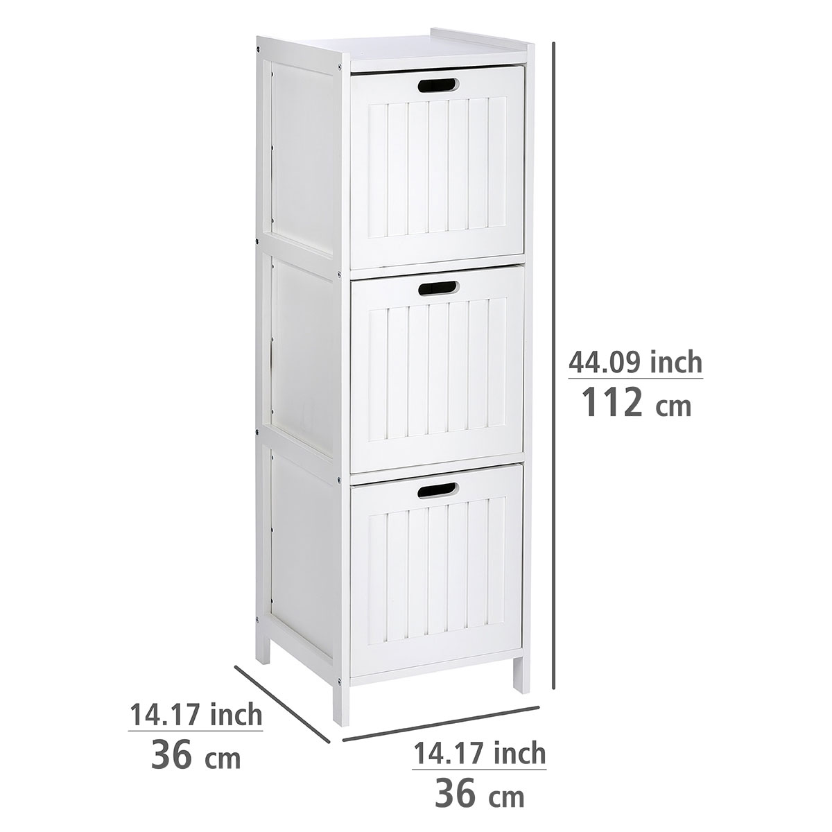 Wenko  Regal Oslo 3 Schubladen Echtholz Badregal Bild 4