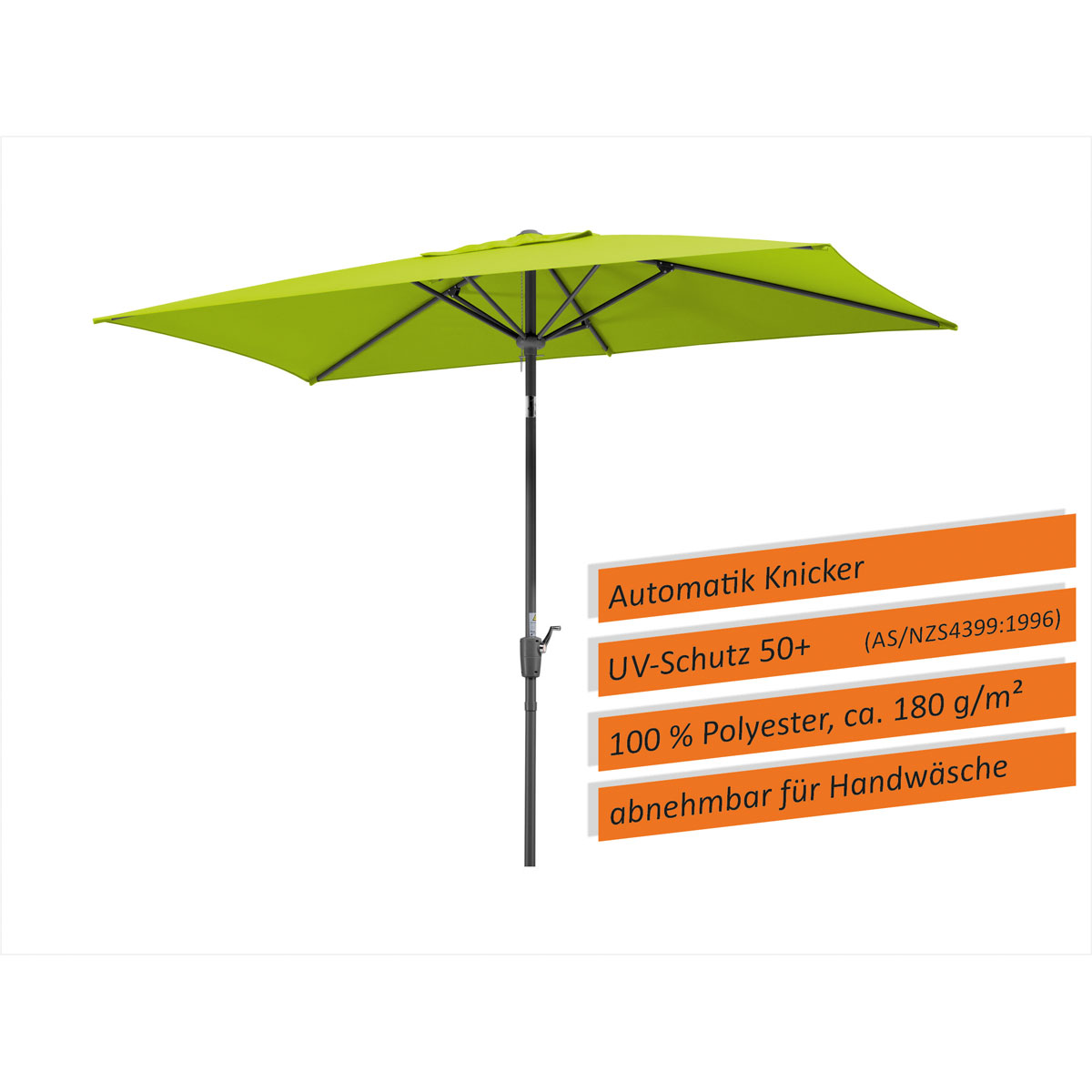 Schneider Schirme Sonnenschirm Tunis 270 x 150 cm apfelgrün Bild 9