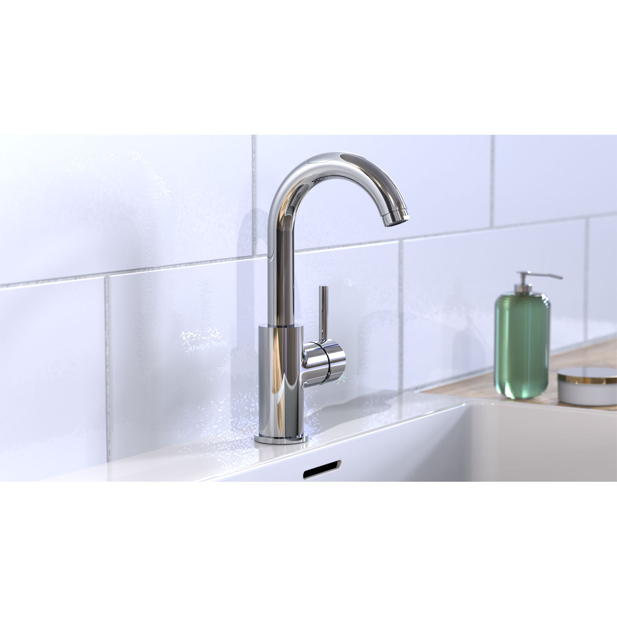 Schütte Waschtischarmatur Design chrom C-Auslauf Bild 2