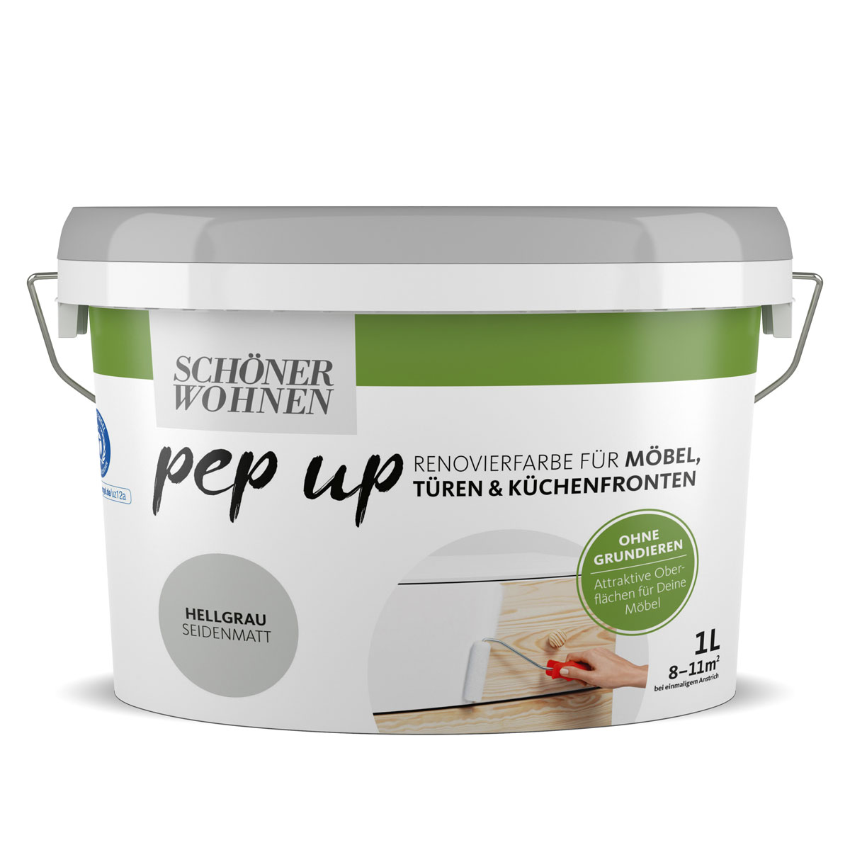 Schöner Wohnen Farbe pep up hellgrau für Möbel Türen und Küchenfronten 1 L
