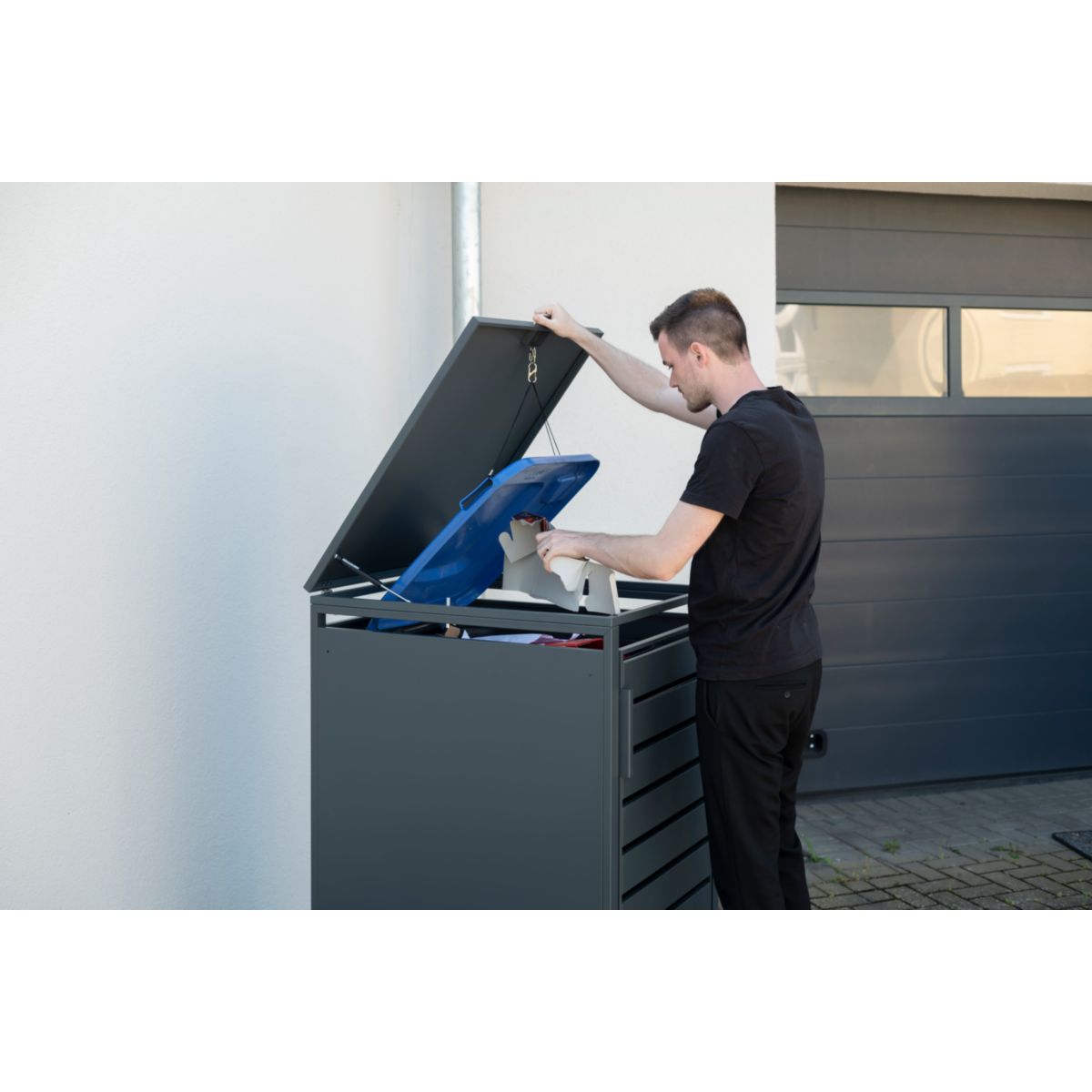 Westmann Mülltonnenbox Kubus 1x 240 L 80x68x116 cm Bild 3