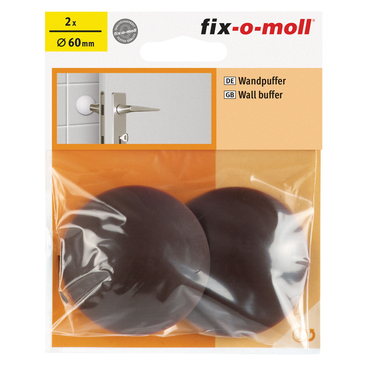 Suki Wandpuffer-Set mit Schrauben klebend 6 cm braun 2 Stück Bild 2