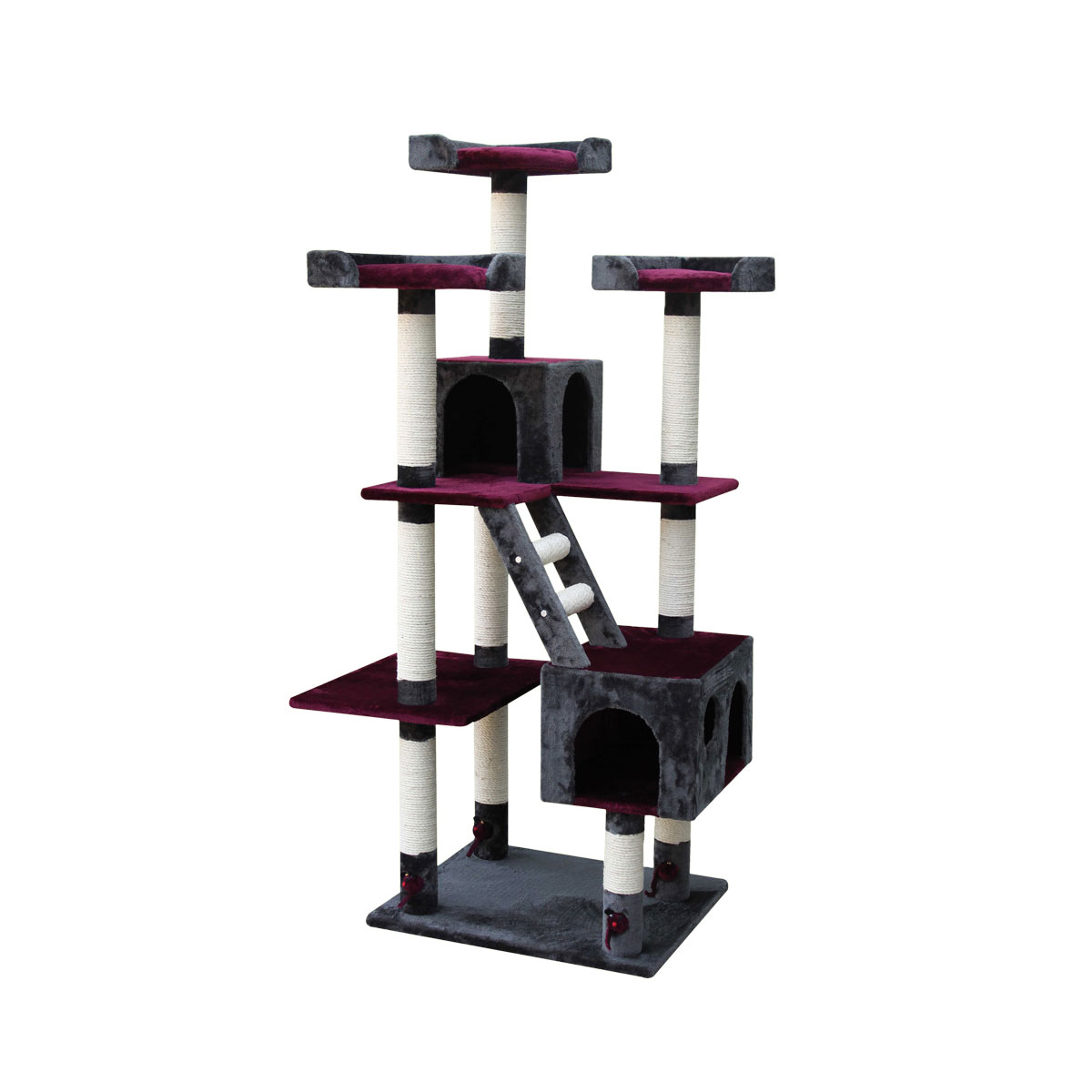 Nobby Kratzbaum Orlando 70 x 60 x 185 cm bordeaux/ anthrazit