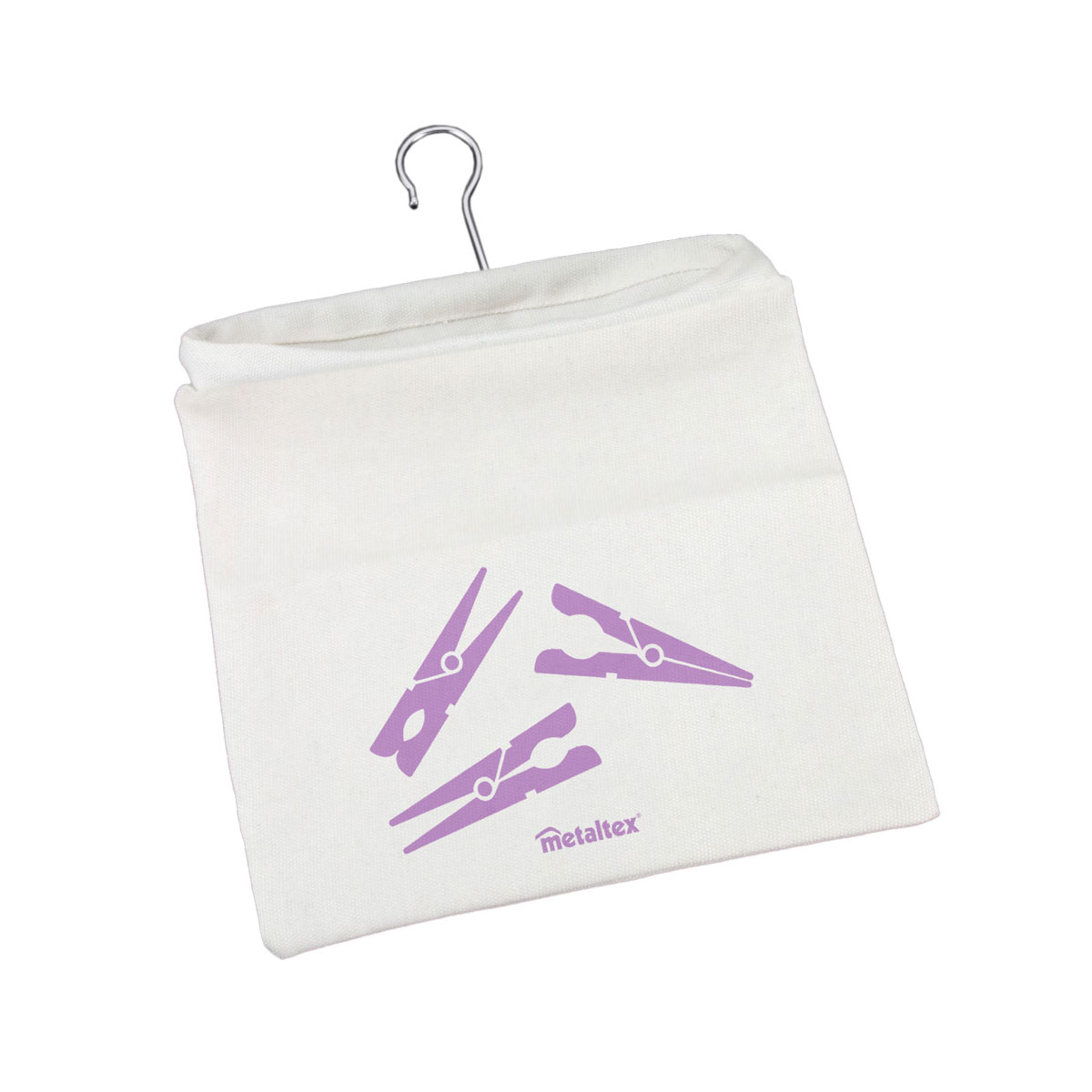 Metaltex Wäscheklammerbeutel Peggy mit Haken weiß-lila