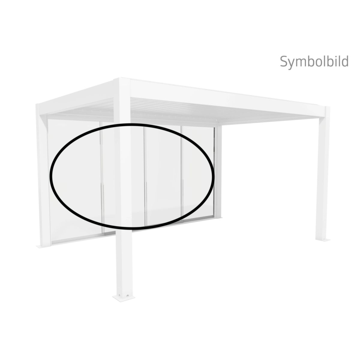 Biohort Glasschiebewand Klarglas 3,5m weiss für Pergola