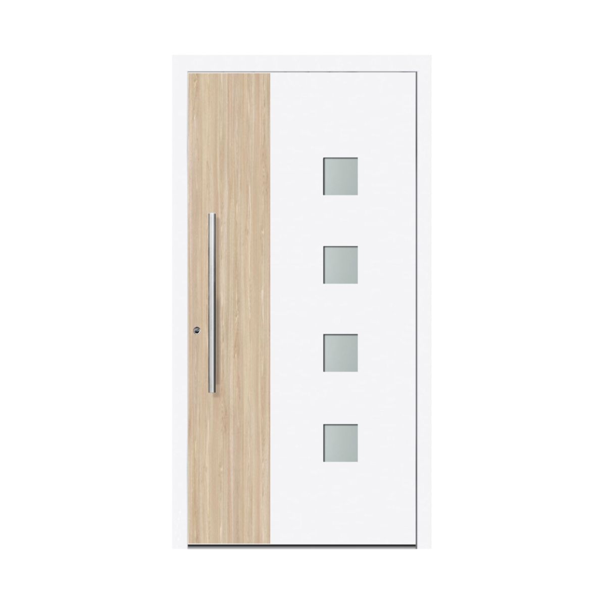 Schüco Aluminium Haustür 110 Messina Excellent 1100 x 2100 mm RAL9016 DL