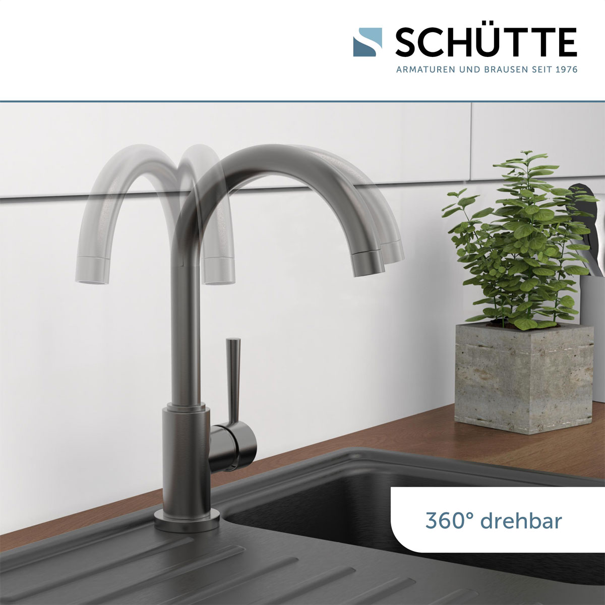 Schütte schwenkbare Küchenarmatur Cornwall graphit Bild 7