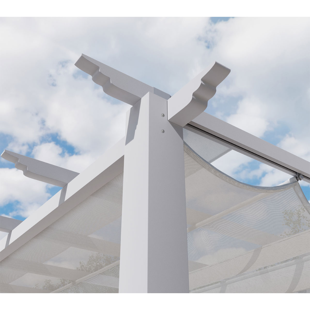 Paragon Outdoor Outdoor Pergola Florida 1116 inkl. Sonnensegel 350x505x236cm Weiß Bild 6