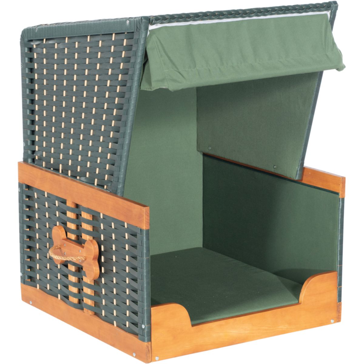 SunnySmart Hundestrandkorb Bestfriend grün-beige