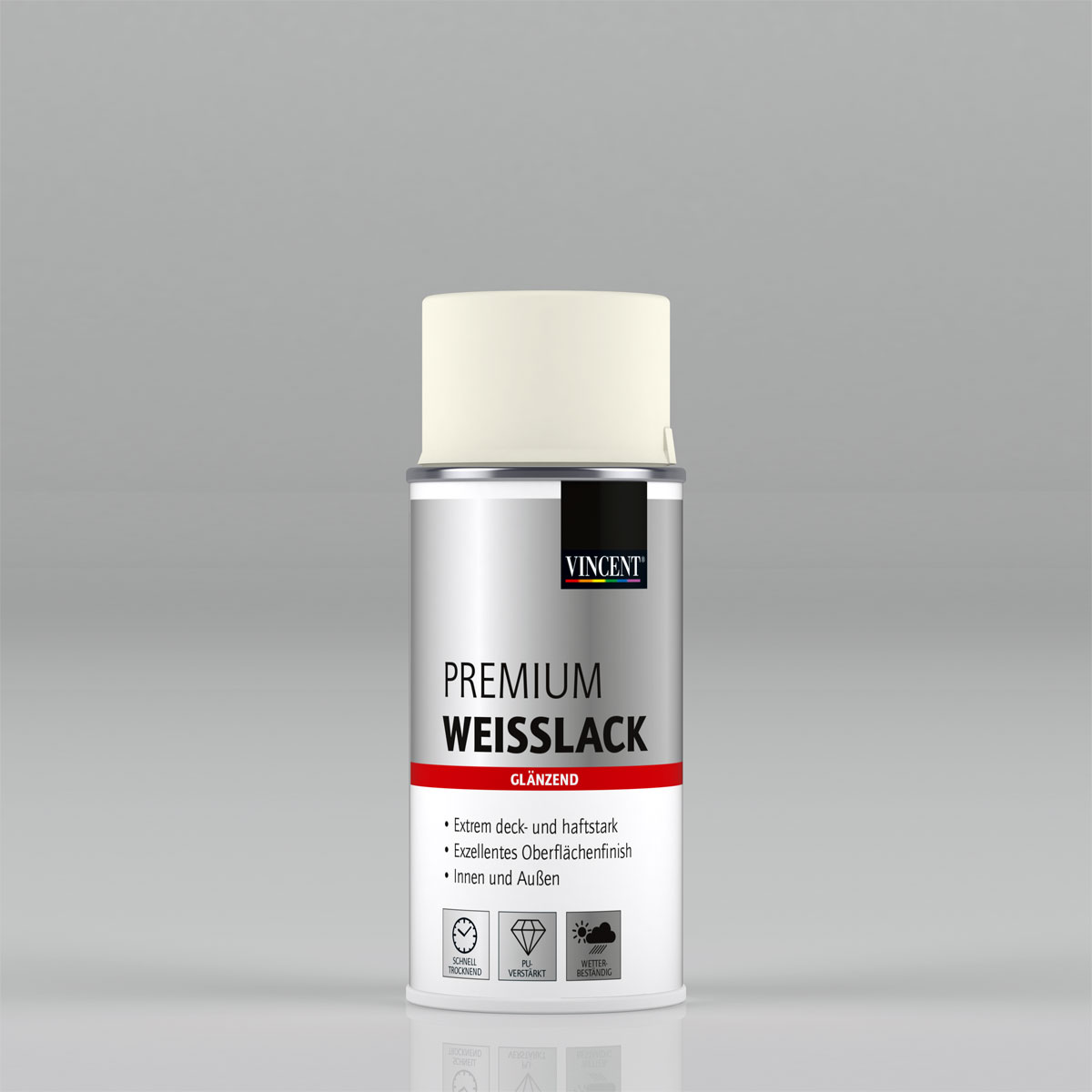 Vincent Premium Weißlack RAL 9001 Cremeweiß glänzend 150 ml