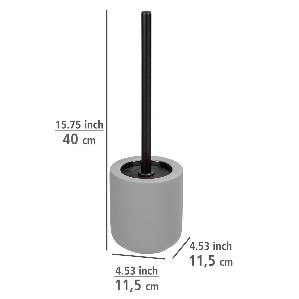 Wenko  WC-Garnitur Avellino Grau Keramik Bürstenhalter Bild 4
