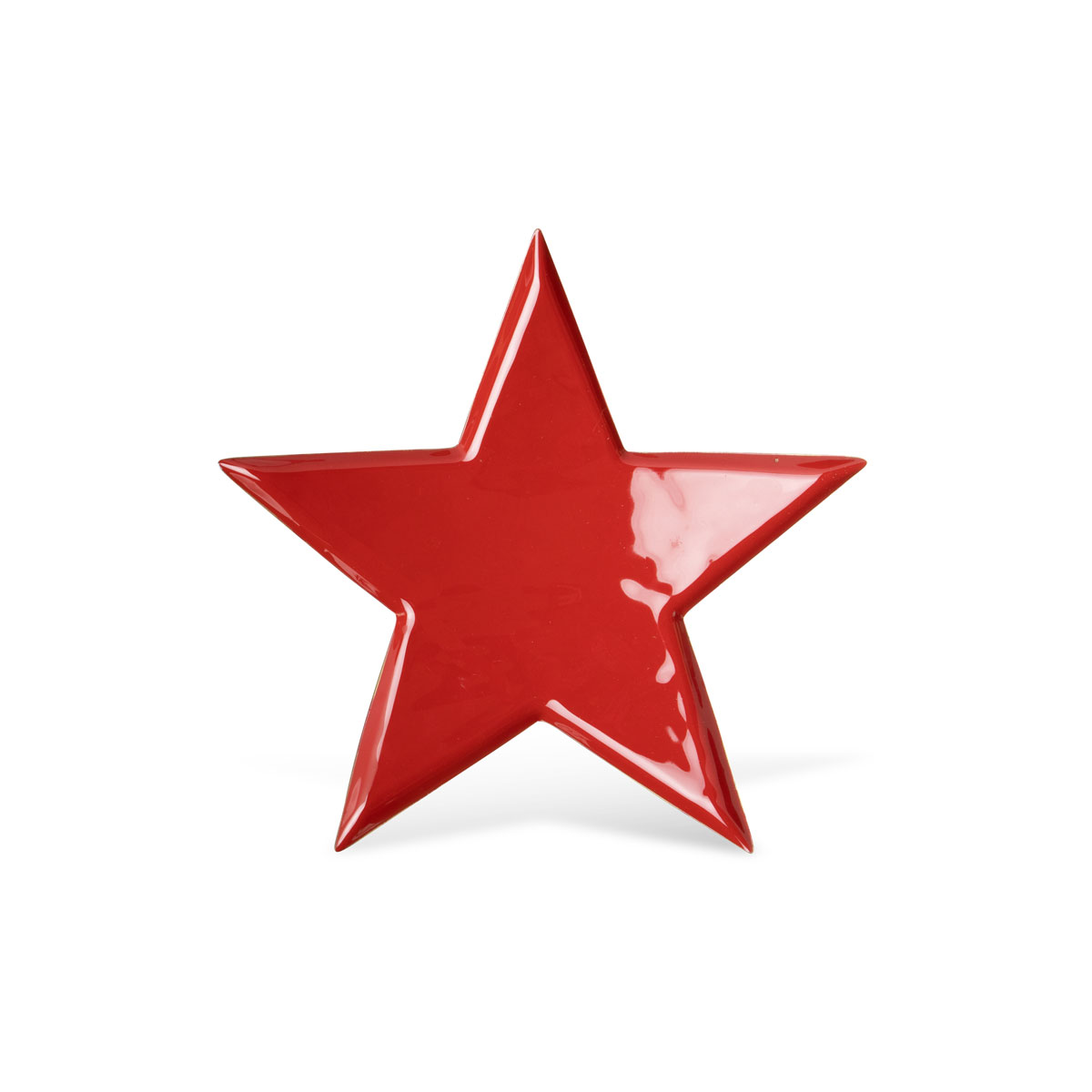 Emaille-Tablett Stern Metall 27,5 x 1 x 27,5 cm rot-gold Bild 5