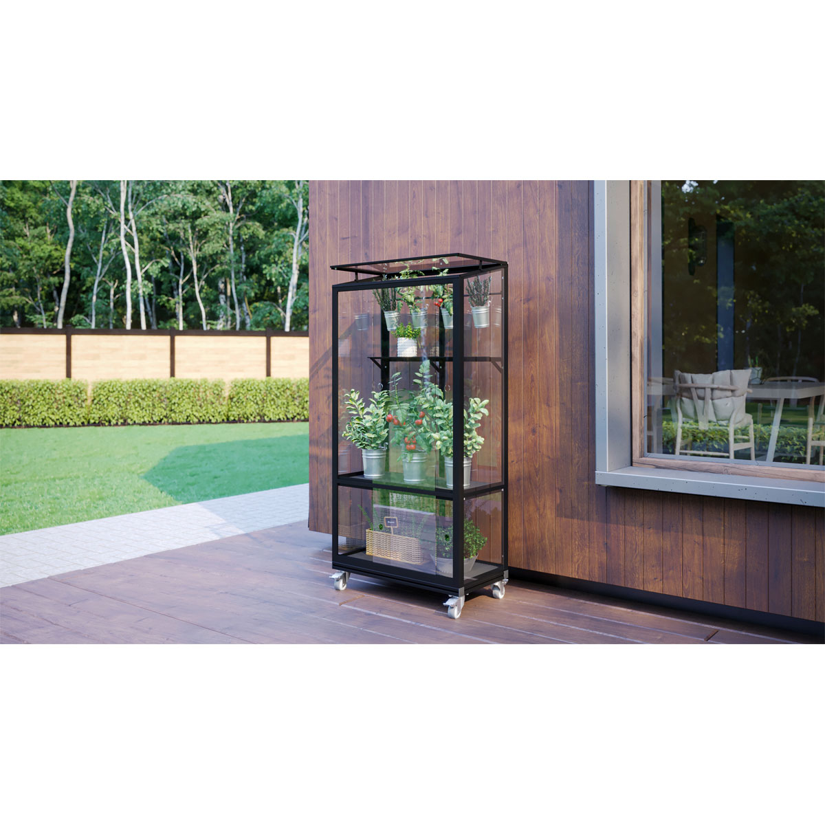 Vitavia Balkongewächshaus 350 0,35m² Rollfundament schwarz Bild 2
