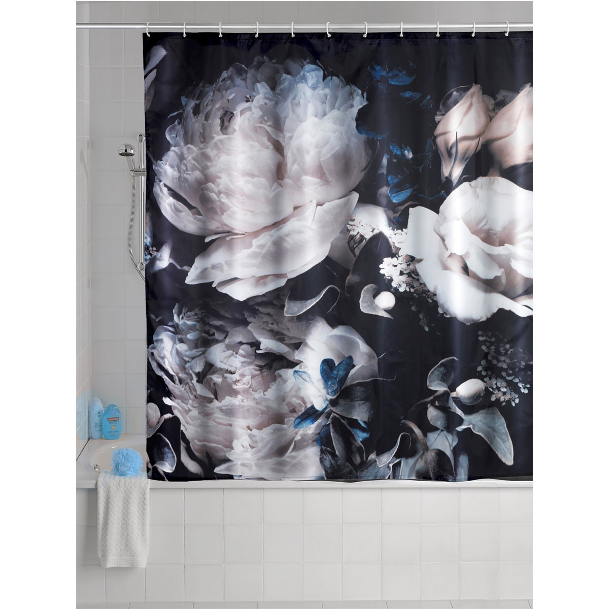 Wenko  Anti-Schimmel Duschvorhang Peony Textil Polyester 180 x 200 cm waschbar Bild 8
