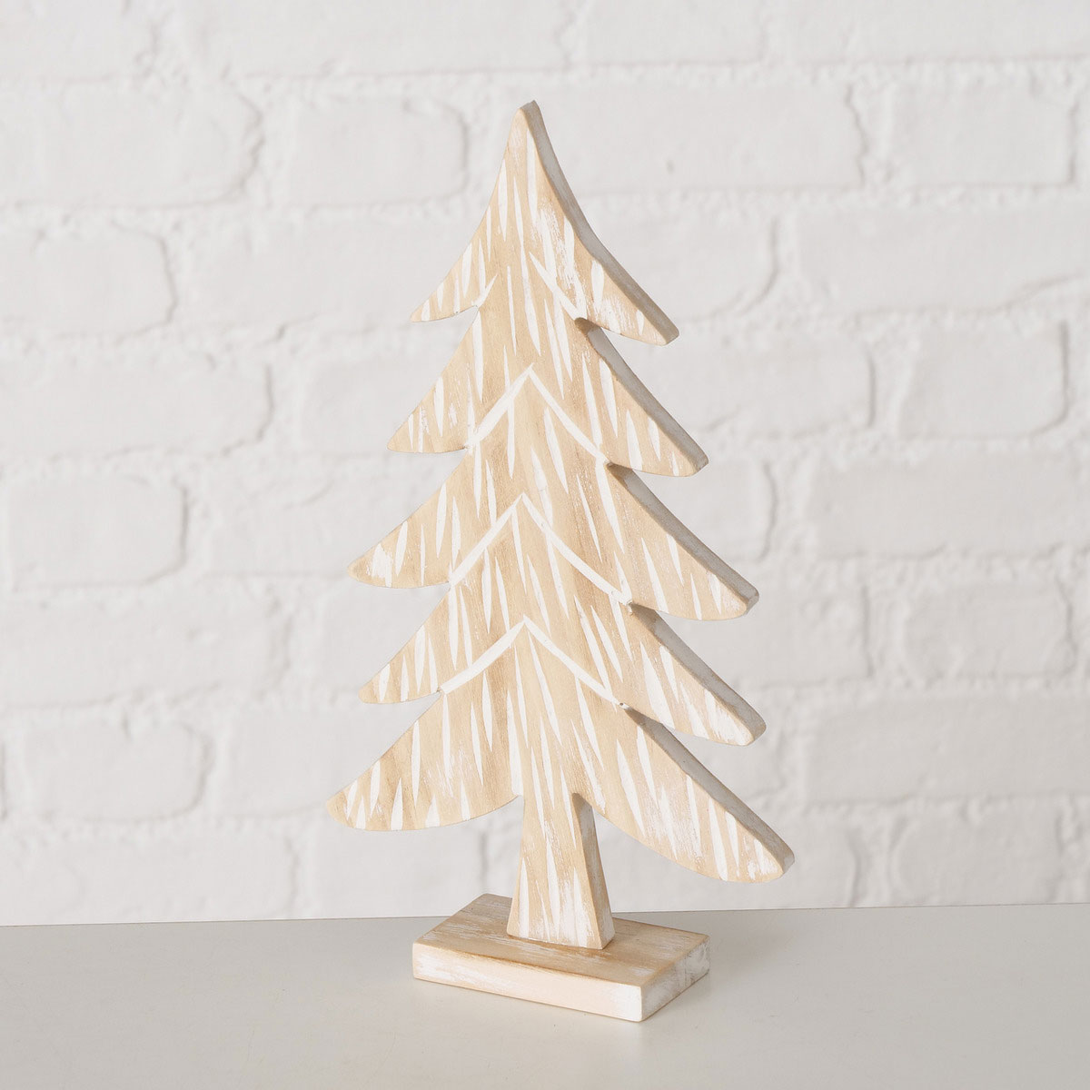 Dekoaufsteller Nadine Baum 13 x 4 x 24 weiß Holz Bild 2