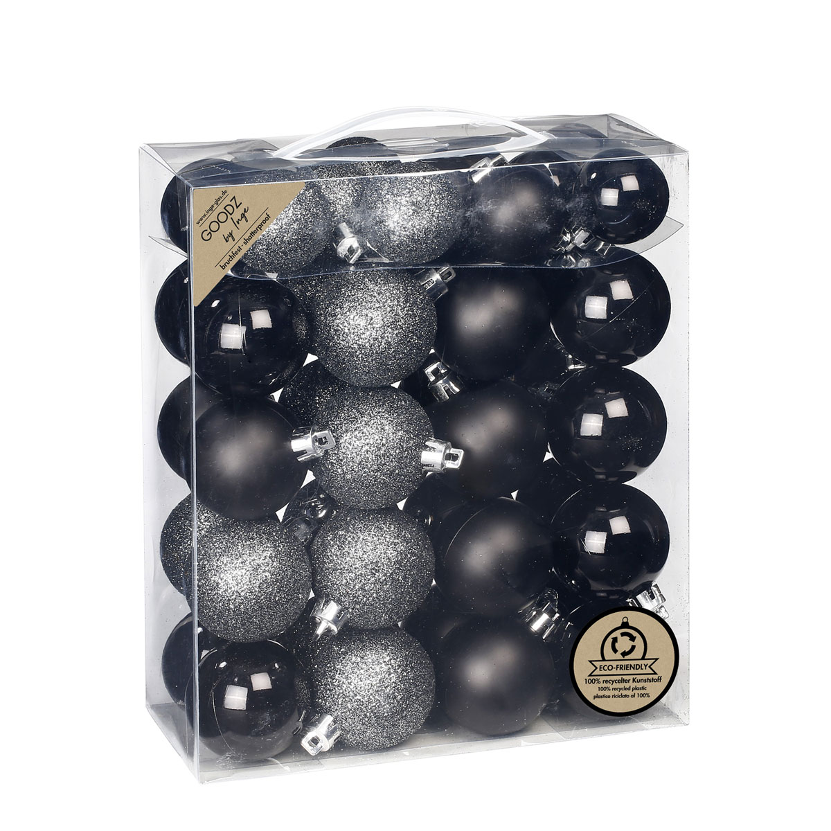 Kugelsortiment 4 und 5 cm Kunststoff 44 Stk Schwarz-Mix Bild 1