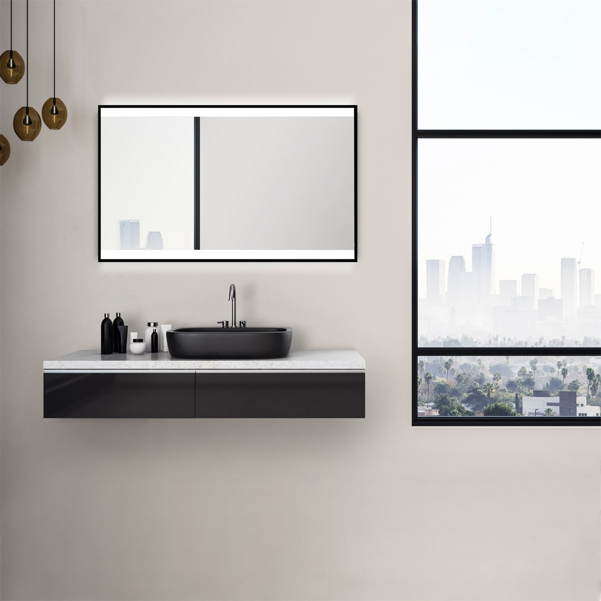 DSK  Design LED Lichtspiegel Black Stark 120 x 70 cm Bild 3