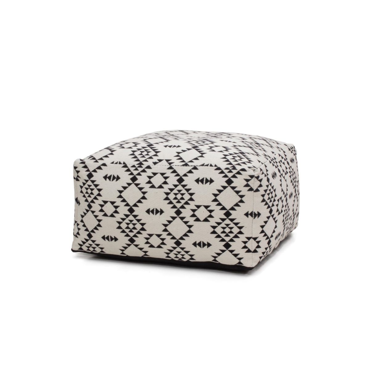 Pouf und Kissen Set Unwind 160 weiss schwarz 80x80cm Bild 3