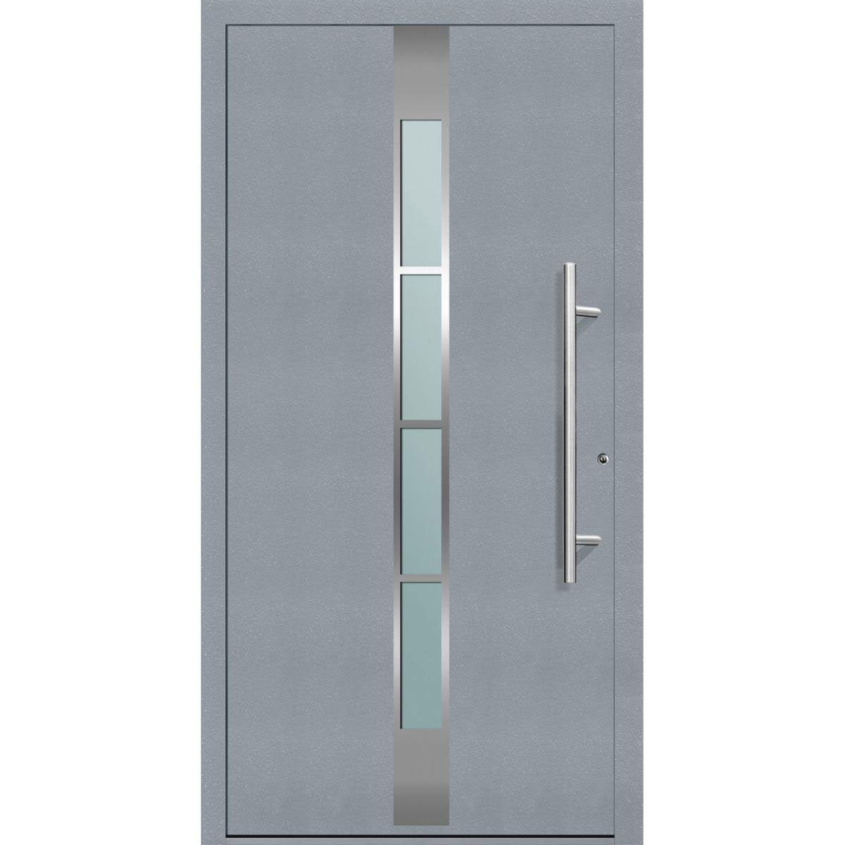 Aluminium Sicherheits-Haustür Ferrara Exklusiv 75 mm grau 100 x 210 cm Anschlag rechts inkl Griffset