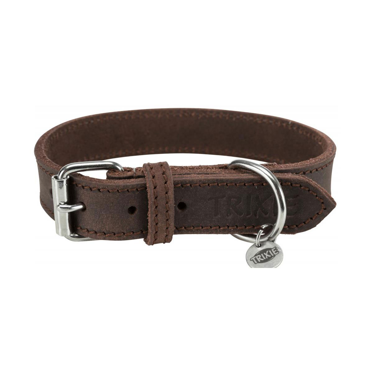 Trixie  Rustic Fettleder Halsband dunkelbraun S-M