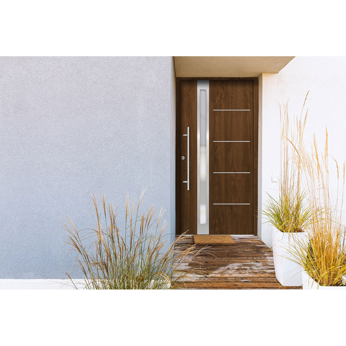 SplenDoor  Premium-Haustür Passivedoor Umea energiesparend nussbaum 100 x 210 cm links Bild 2