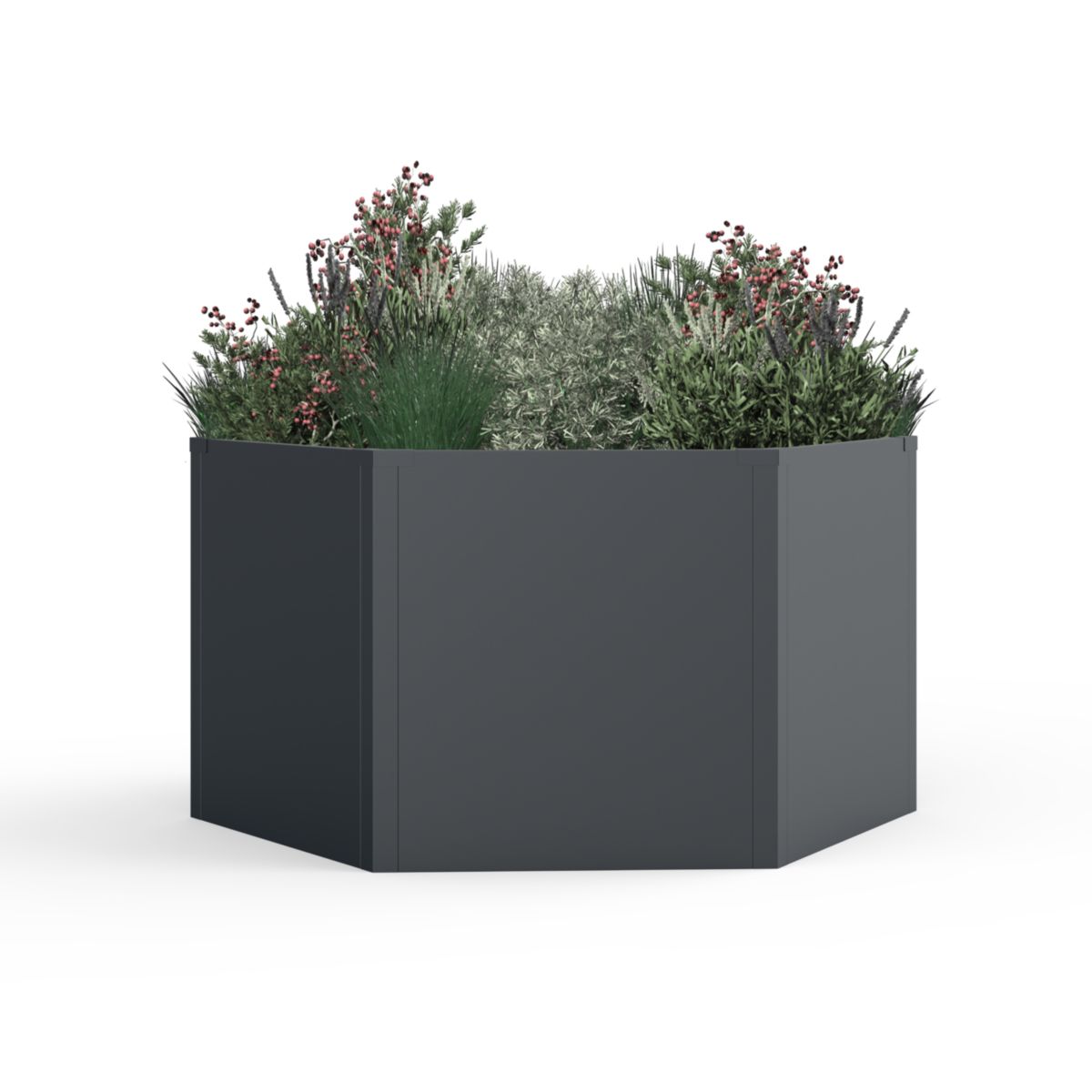 Westmann Metall Hochbeet 6-eckig Varia 52 Anthrazit 100x100x52cm