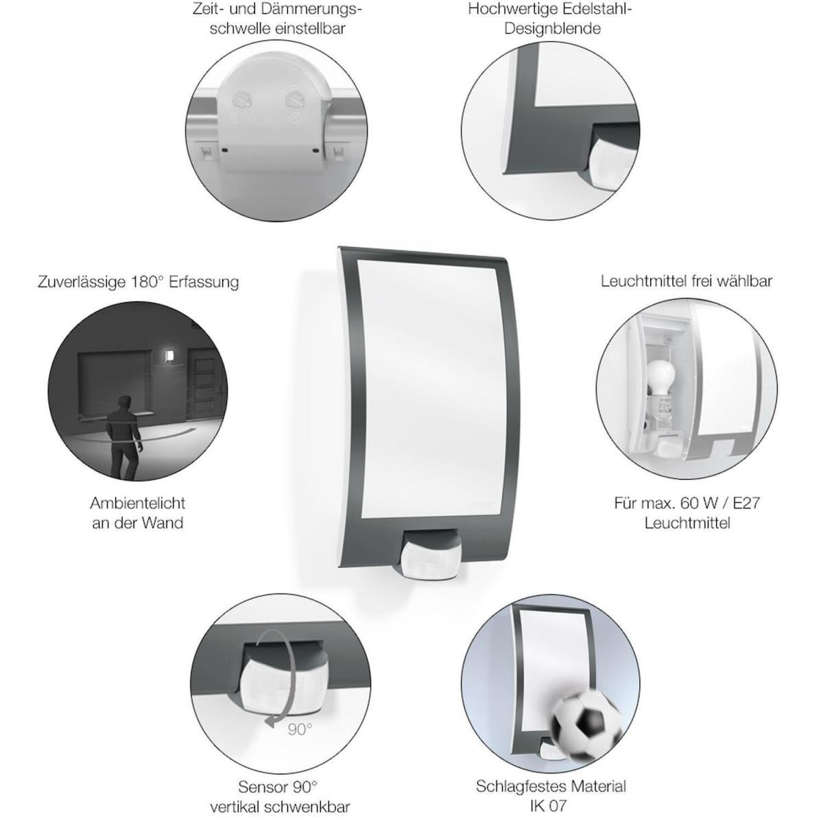 Steinel Sensor-Außenleuchte L 22 S anthrazit Bild 3