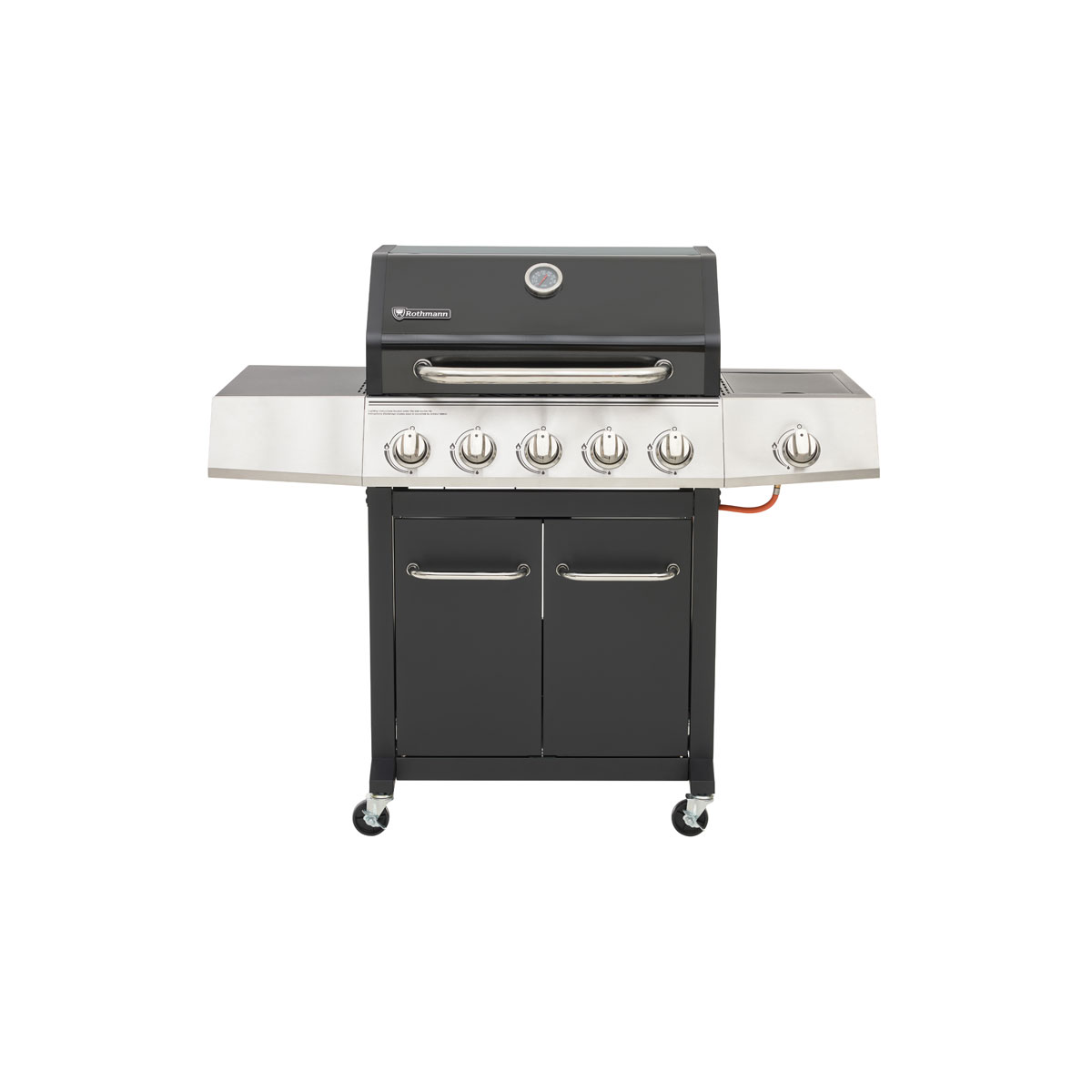 Rothmann Gasgrillwagen Daytona 5 Plusschwarz mit Edelstahlapplikationen