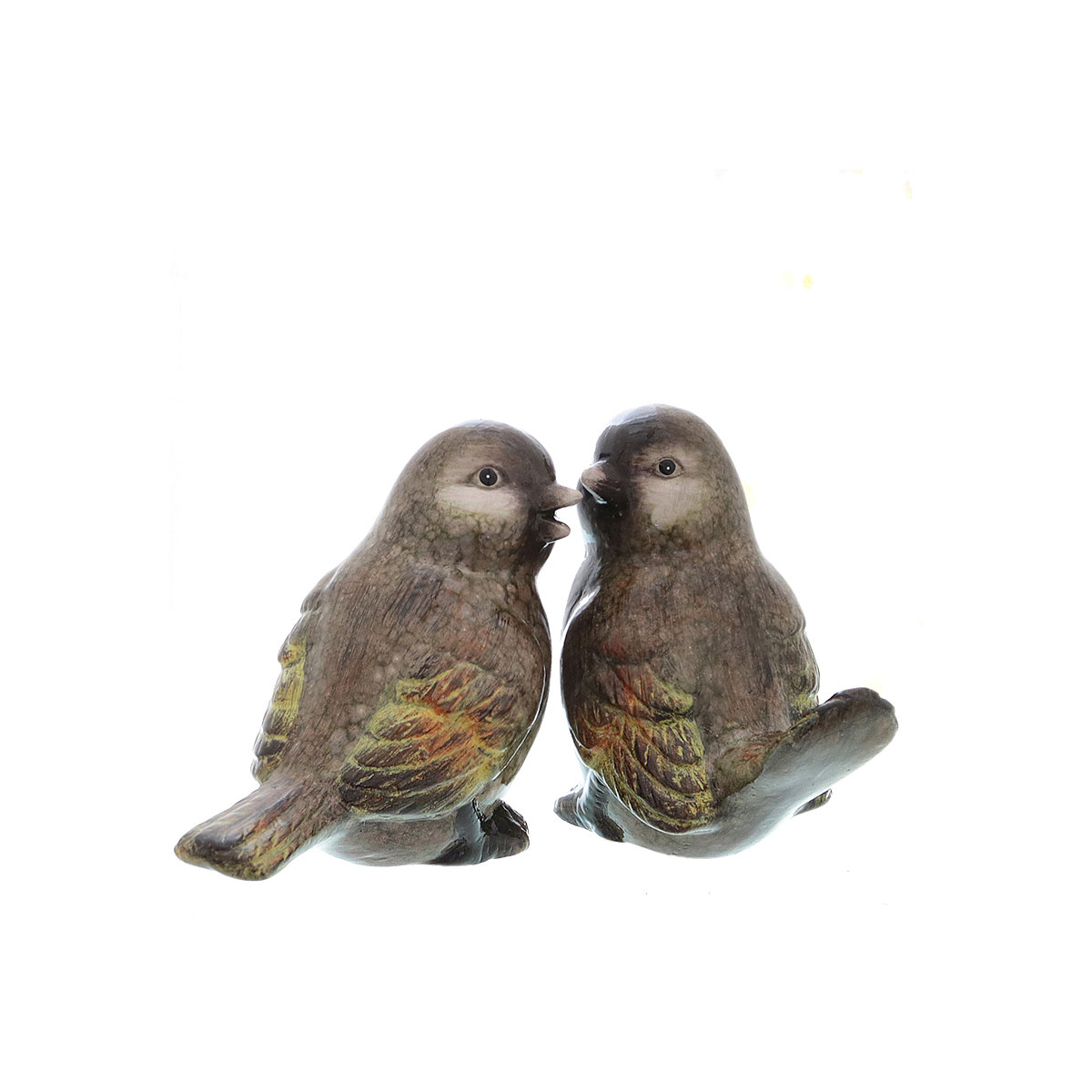 Vogel 15 x 8 x 11 cm grau/braun 2 Designs