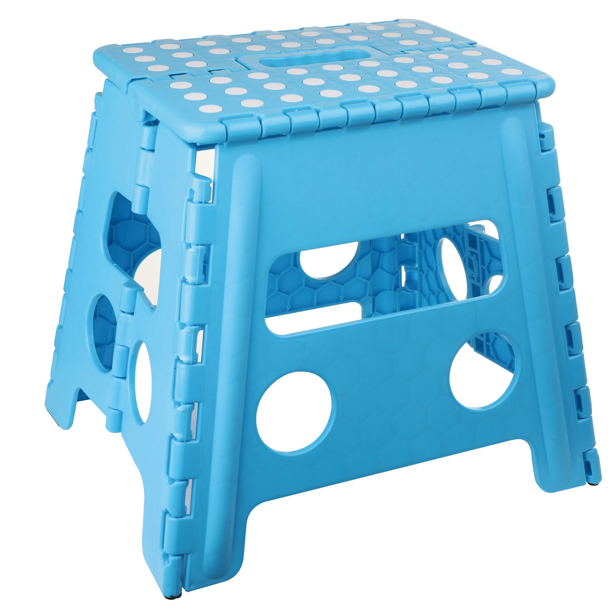 Basic Klapphocker blau 37 x 30 x 32 cm rutschfest mit Tragegriff