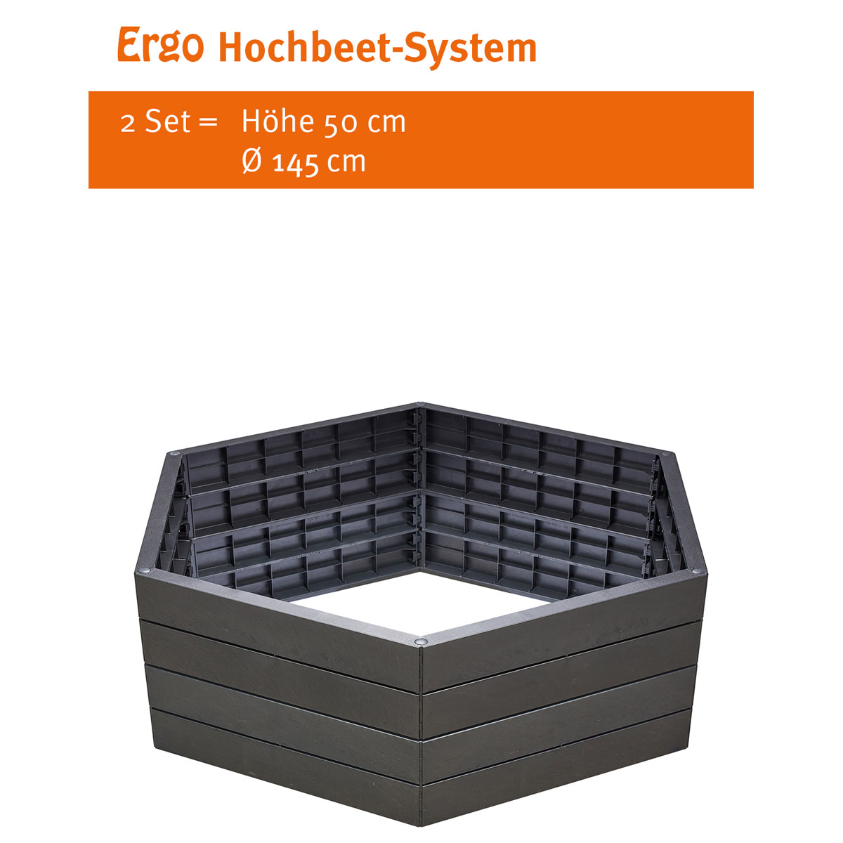 Garantia Hochbeet-System ERGO XL 6 Paneele inkl Verbinder stone Bild 2
