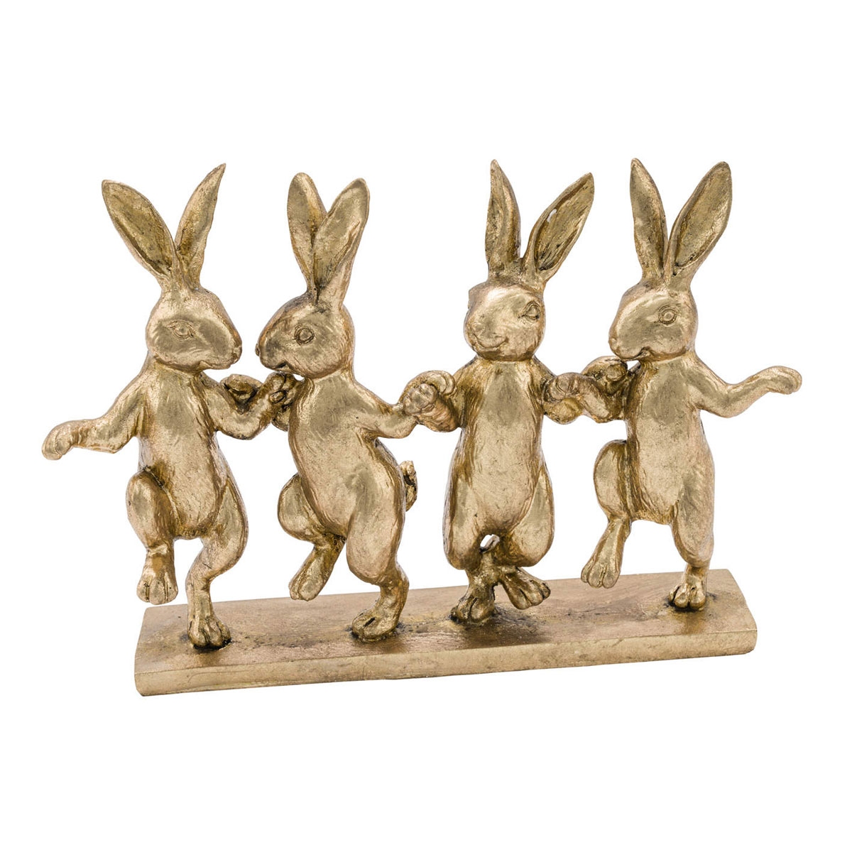 Deko-Aufsteller Hasen stehend 27,5 x 19 x 7 cm goldfarben