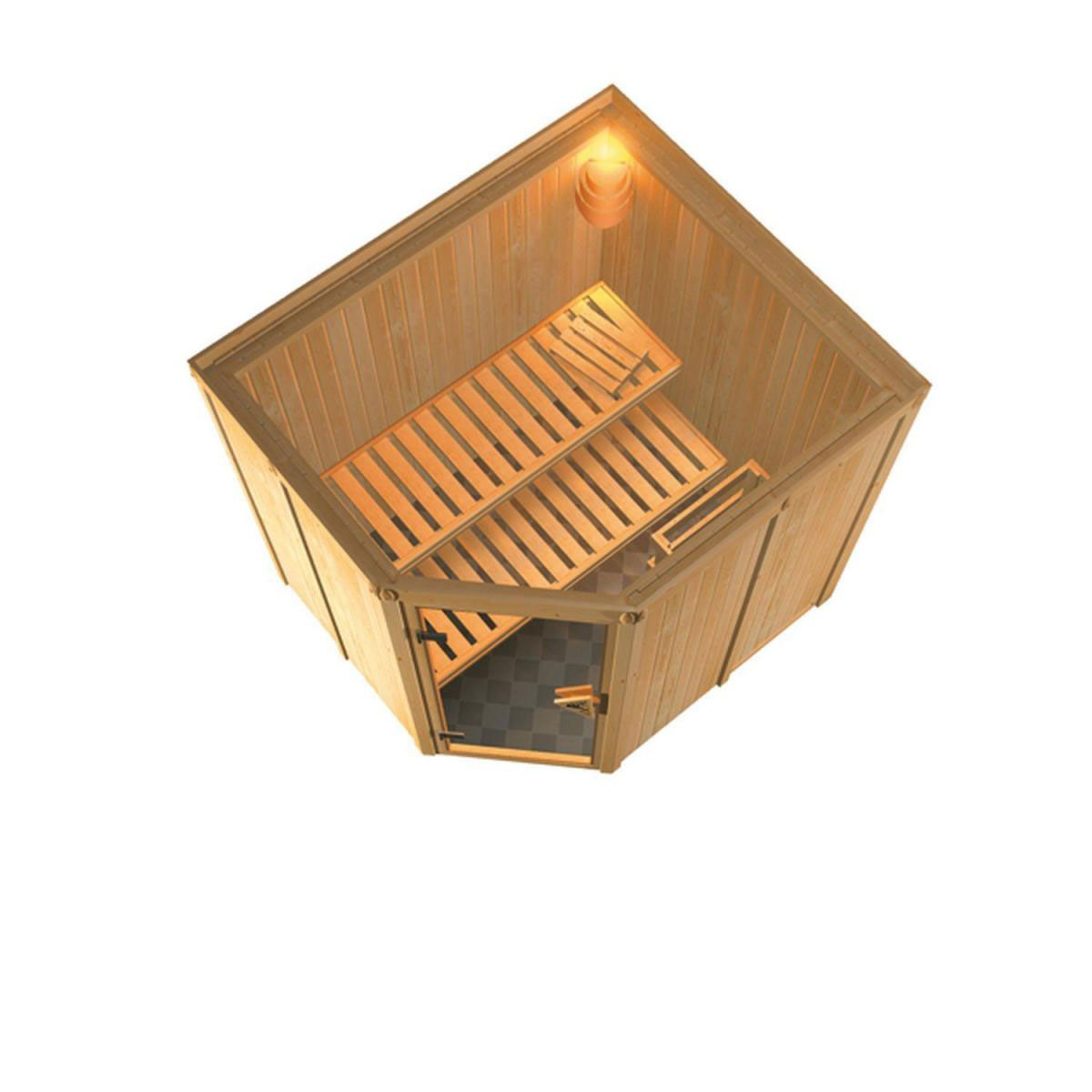 Karibu Systemsauna Lilja 68 mm 6 kW Ofen integr Strg ohne Dachkranz Bild 3