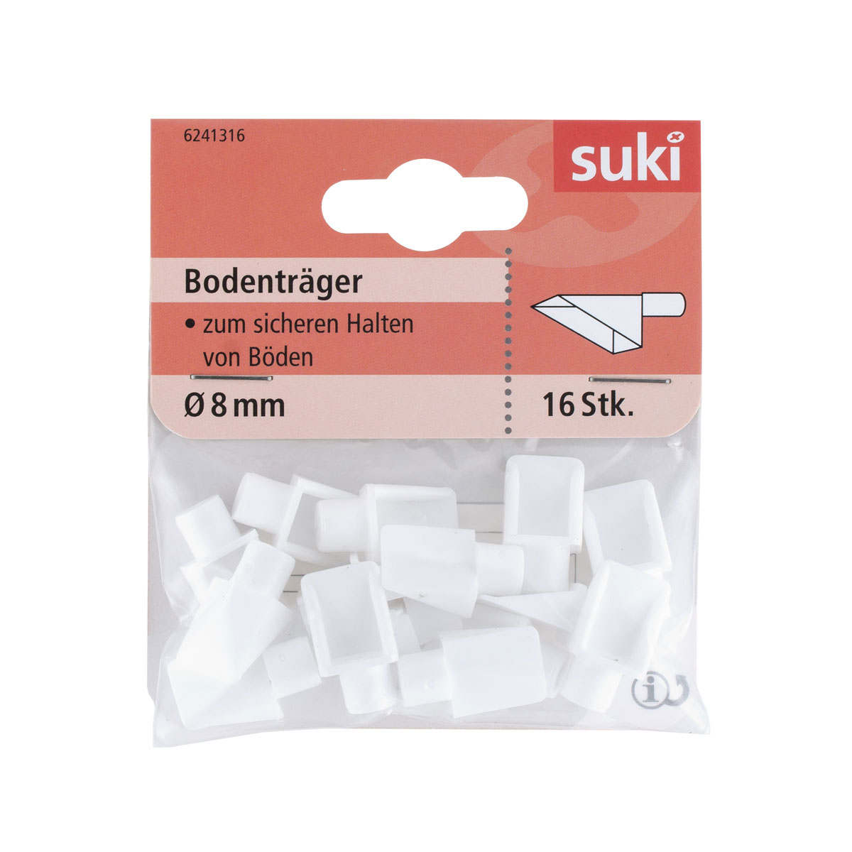 Suki Bodenträger Kunststoff Durchmesser 0,8 x 0,8 cm weiß 16 Stück Bild 1