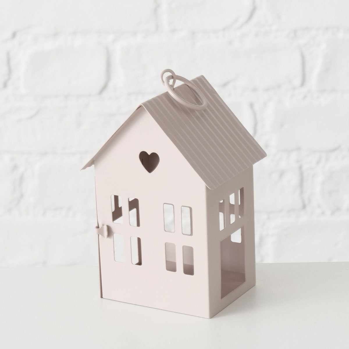 Laterne Alamo Haus 9 x 7,5 x 15 cm beige hellbraun Metall Bild 4