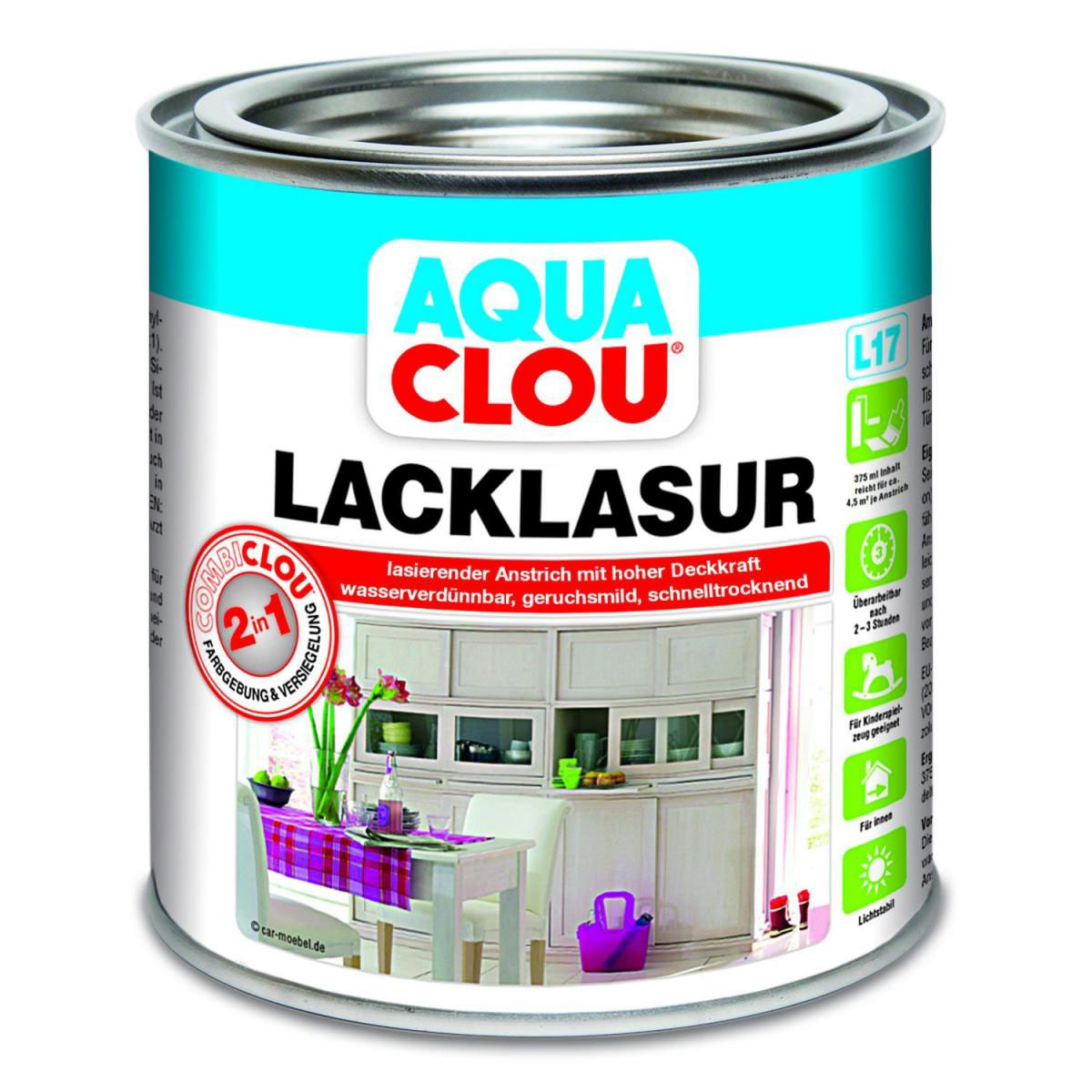 Clou L17 Aqua Lacklasur Mahagoni 375 ml