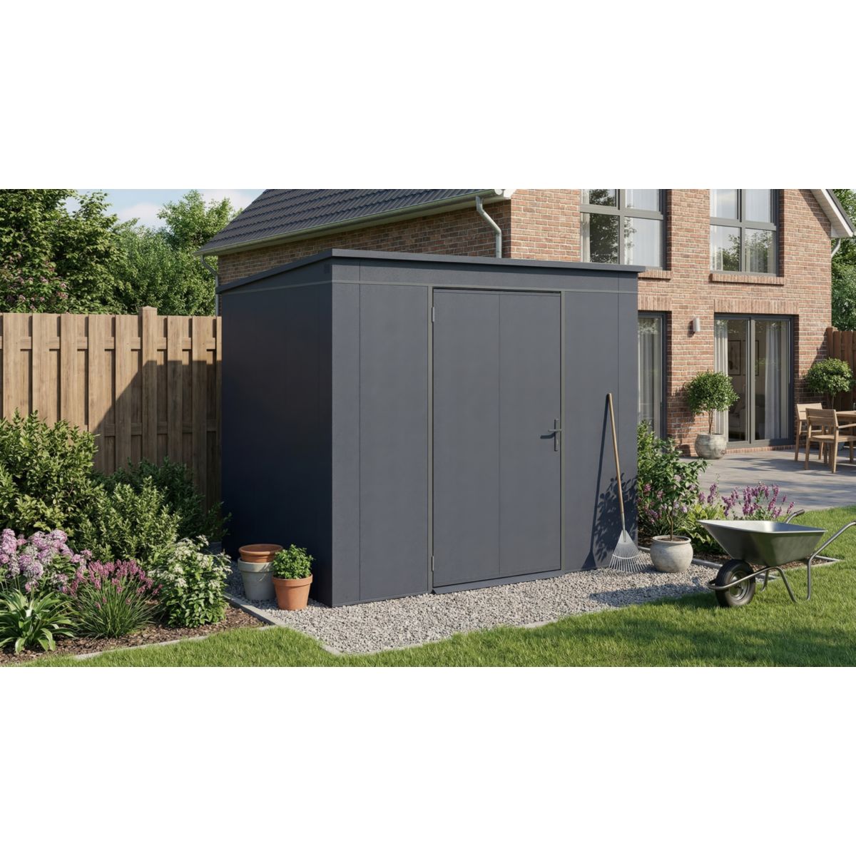 Weka Metall-Gerätehaus Gary, 0,7mm, 242 x 198, anthrazit