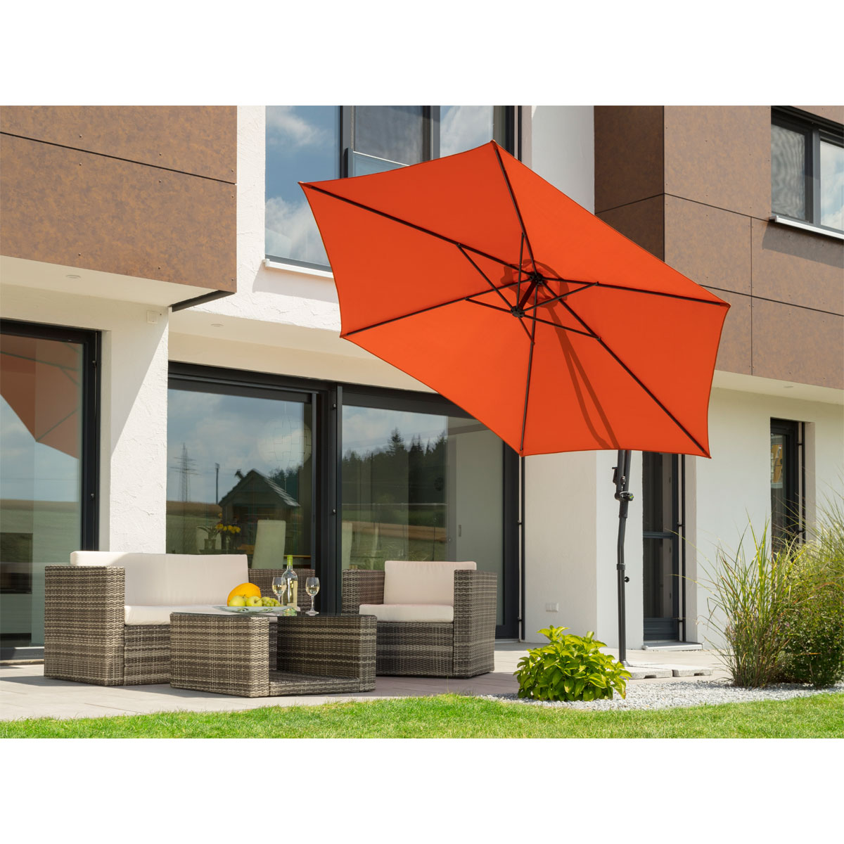 Schneider Schirme Sonnenschirm Genua Durchmesser 300 cm terrakotta Bild 5