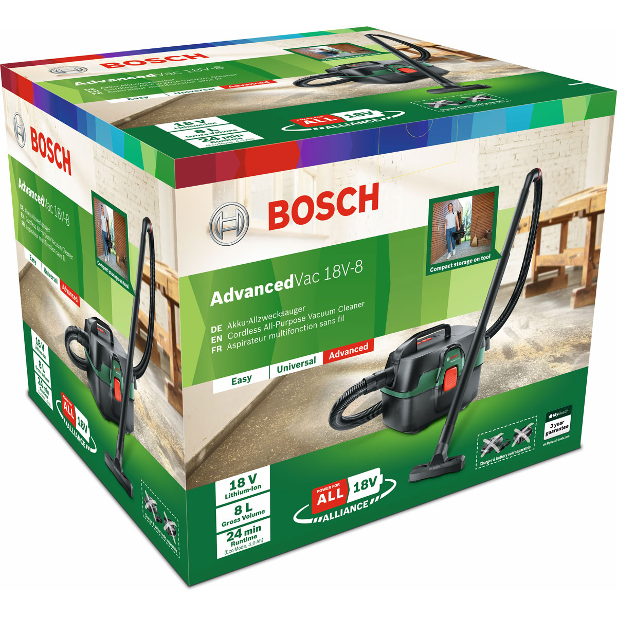 Bosch  Akku-Nass- und Trockensauger AdvancedVac 18V-8 BT Bild 2