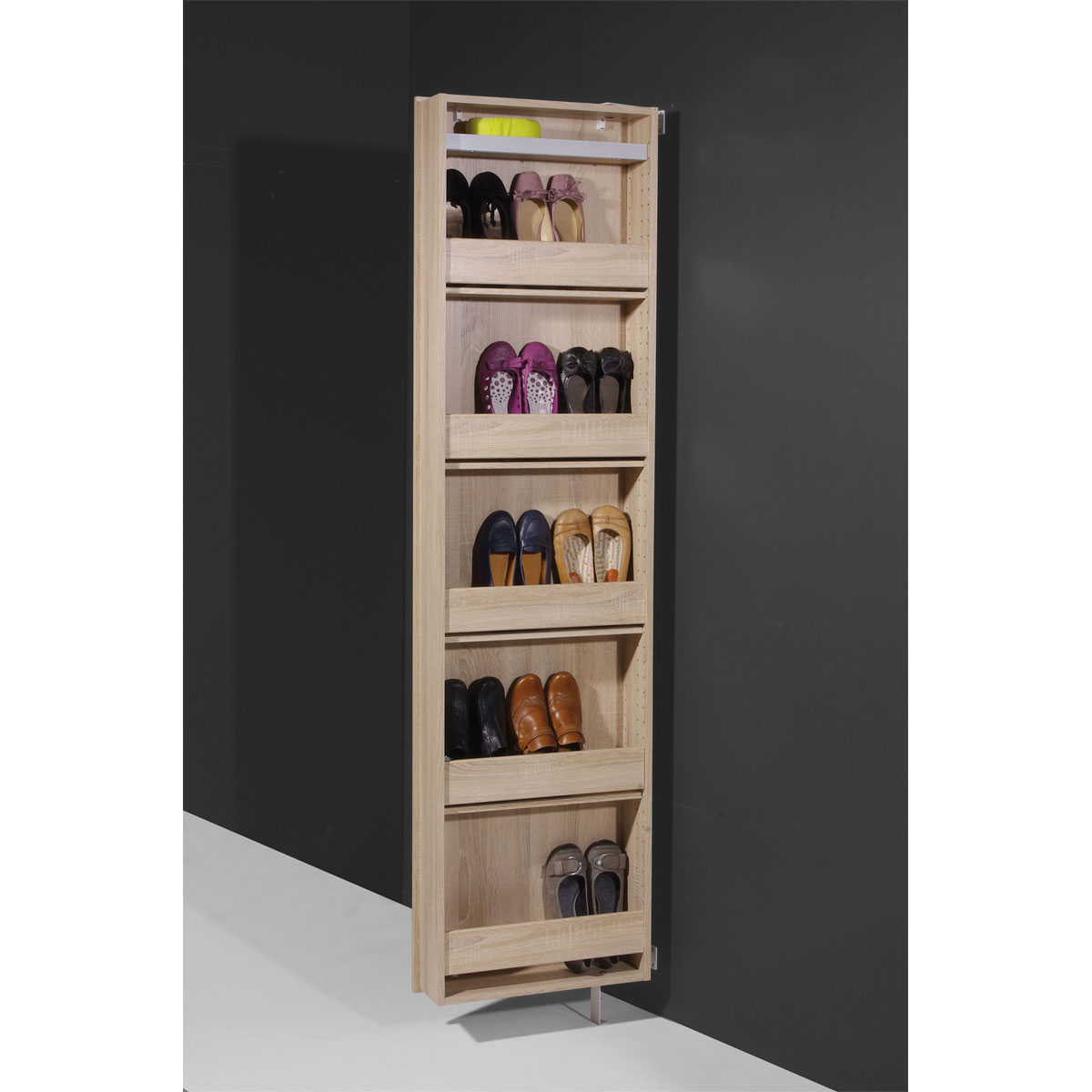Drehschrank Ordnung mit Spiegelfront 50 x 195 x 18 cm Sonoma-Eiche-Nachbildung Bild 2