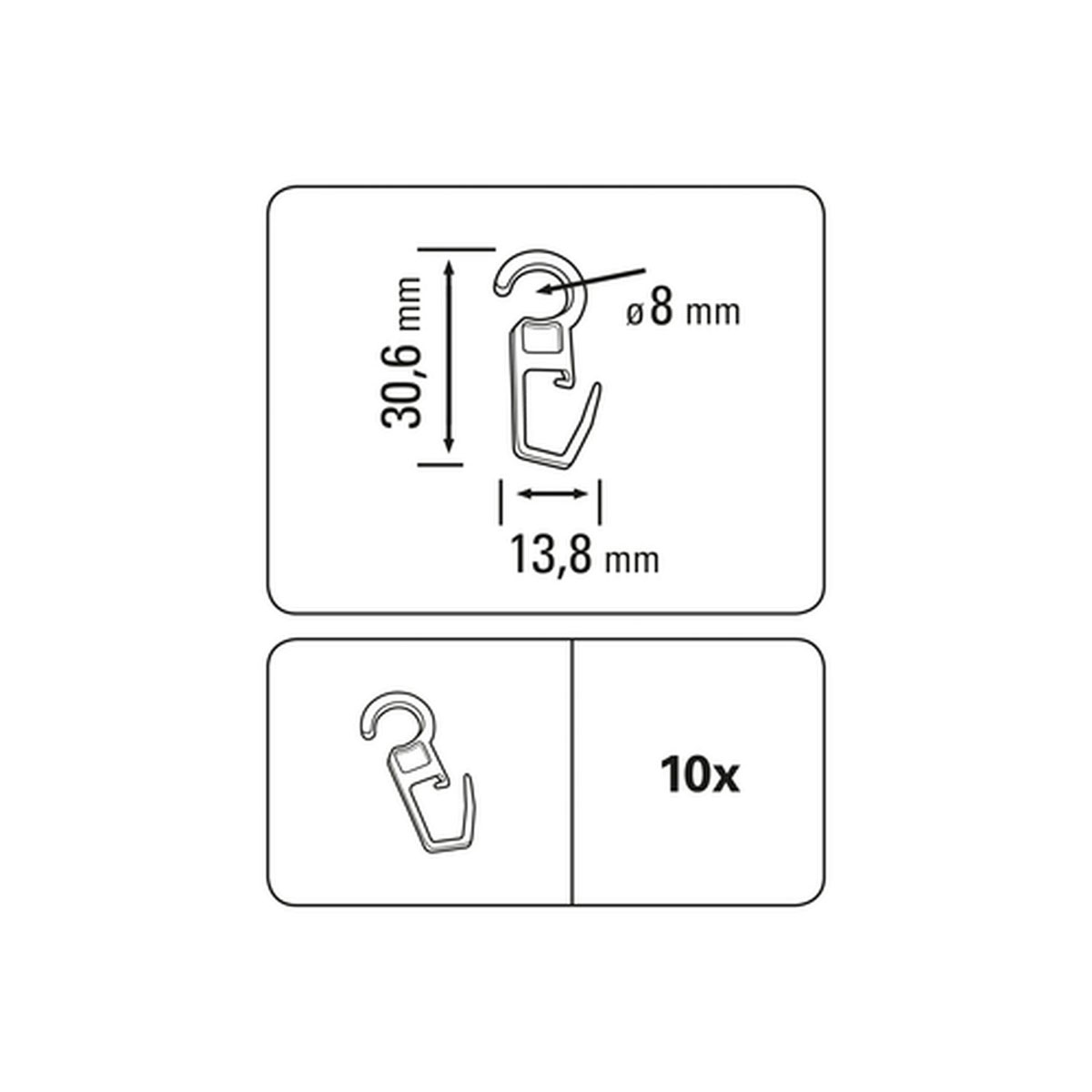 Gardinia Faltenlegehaken weiß Bild 2