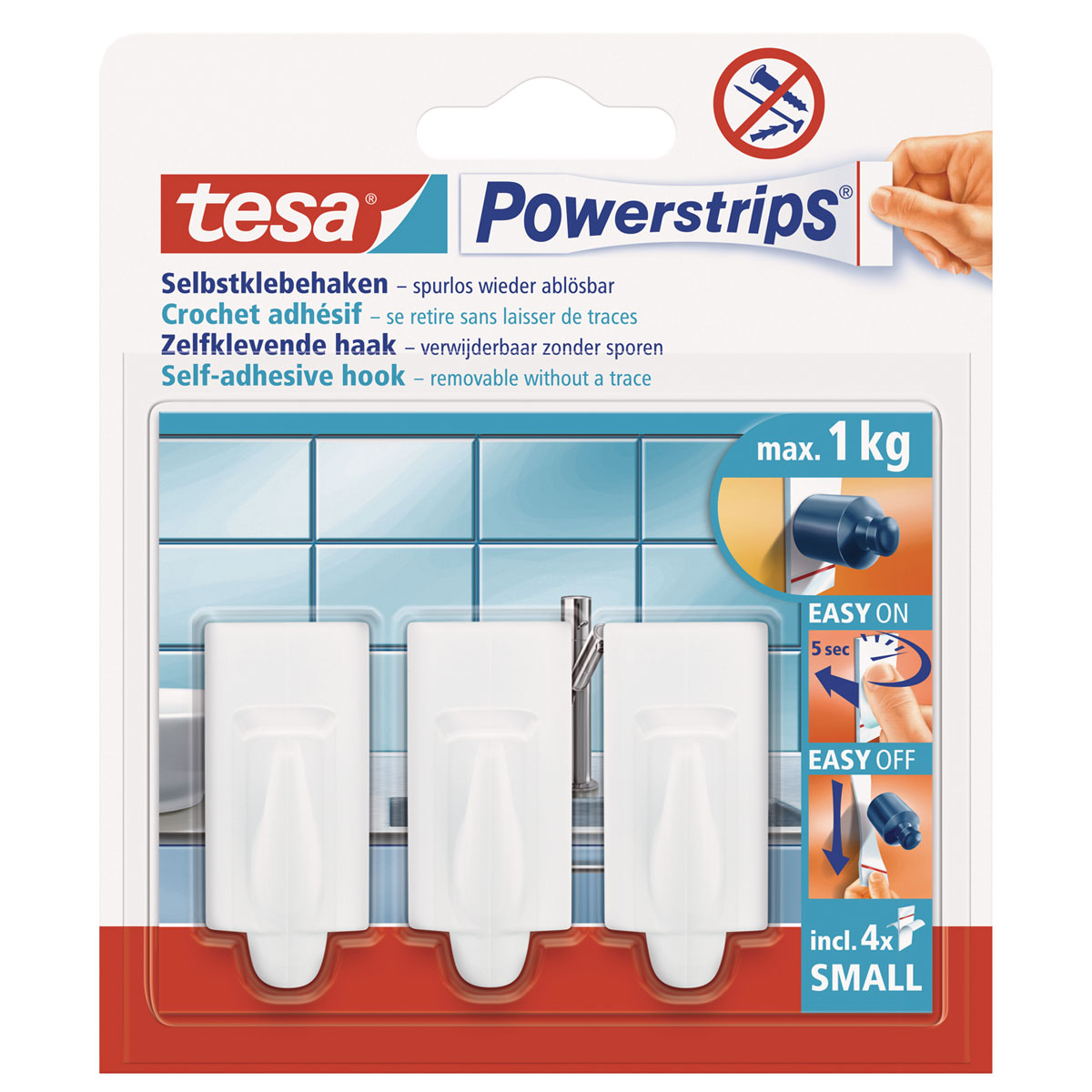 Tesa KlebehakenPowerstrips Small Trend weiß Bild 1