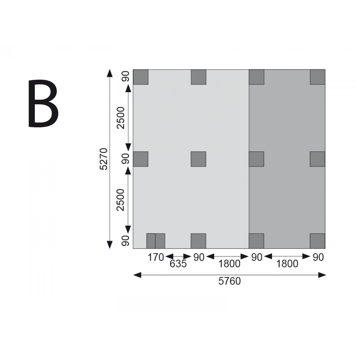 Karibu Doppelcarport Eco 2 Variante B inkl einem Einfahrtsbogen Bild 2