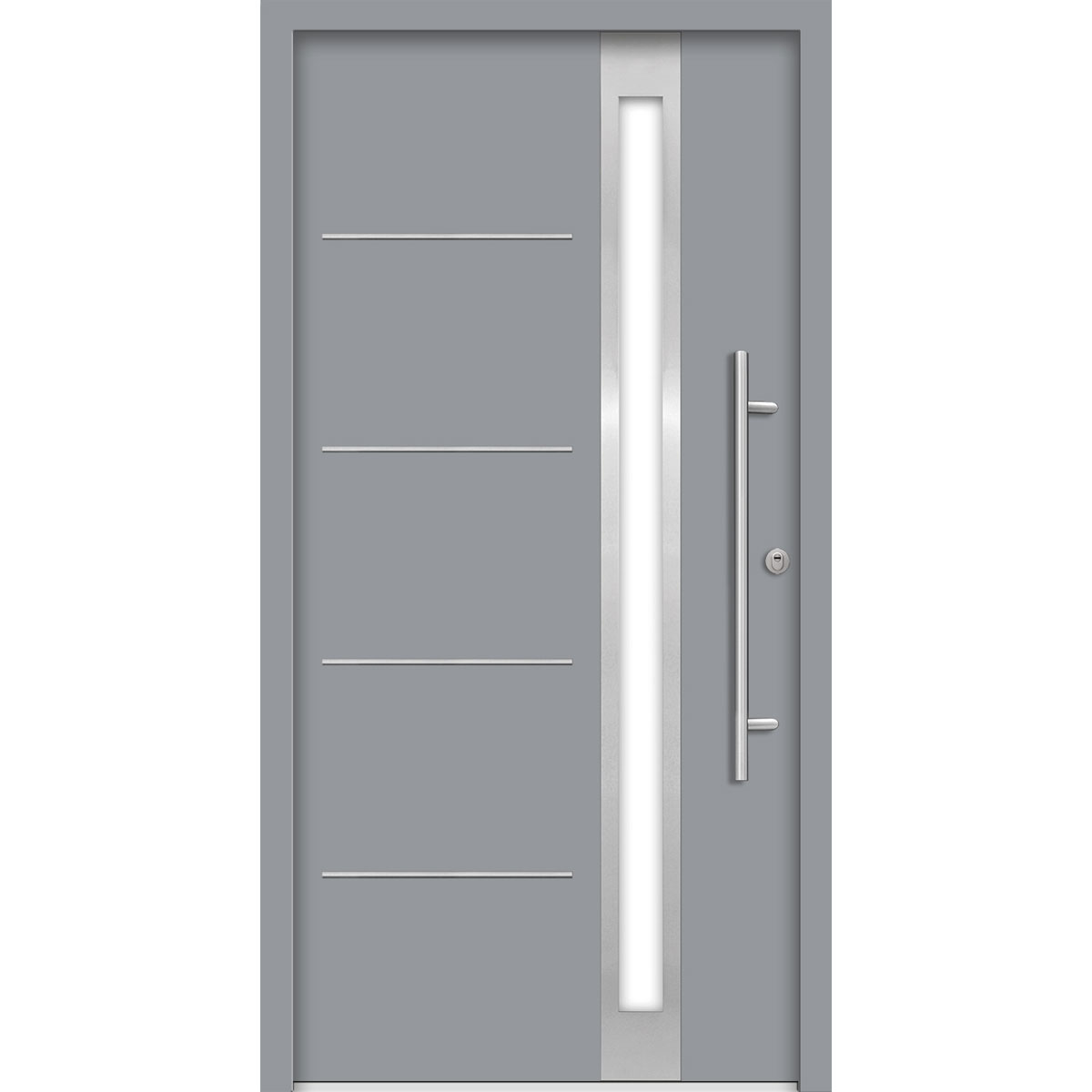 SplenDoor  Premium-Haustür Passivedoor Umea RC2 energiesparend einbruchsicher grau 110 x 210 cm rechts
