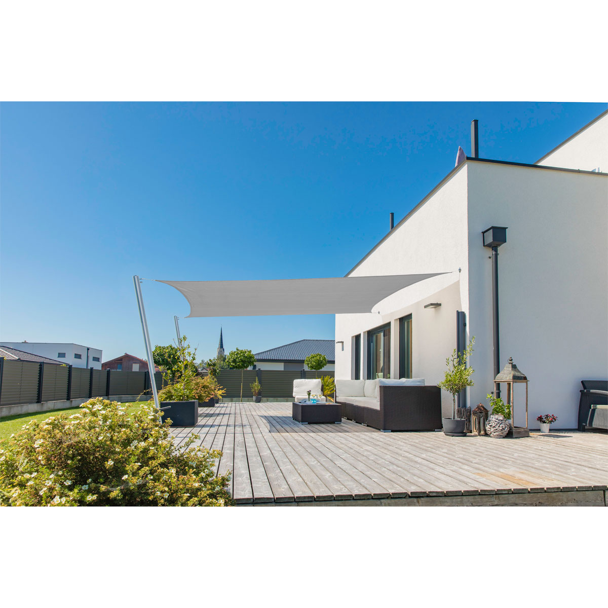 Rechteck-Segel Capri 4 x 5 m grau