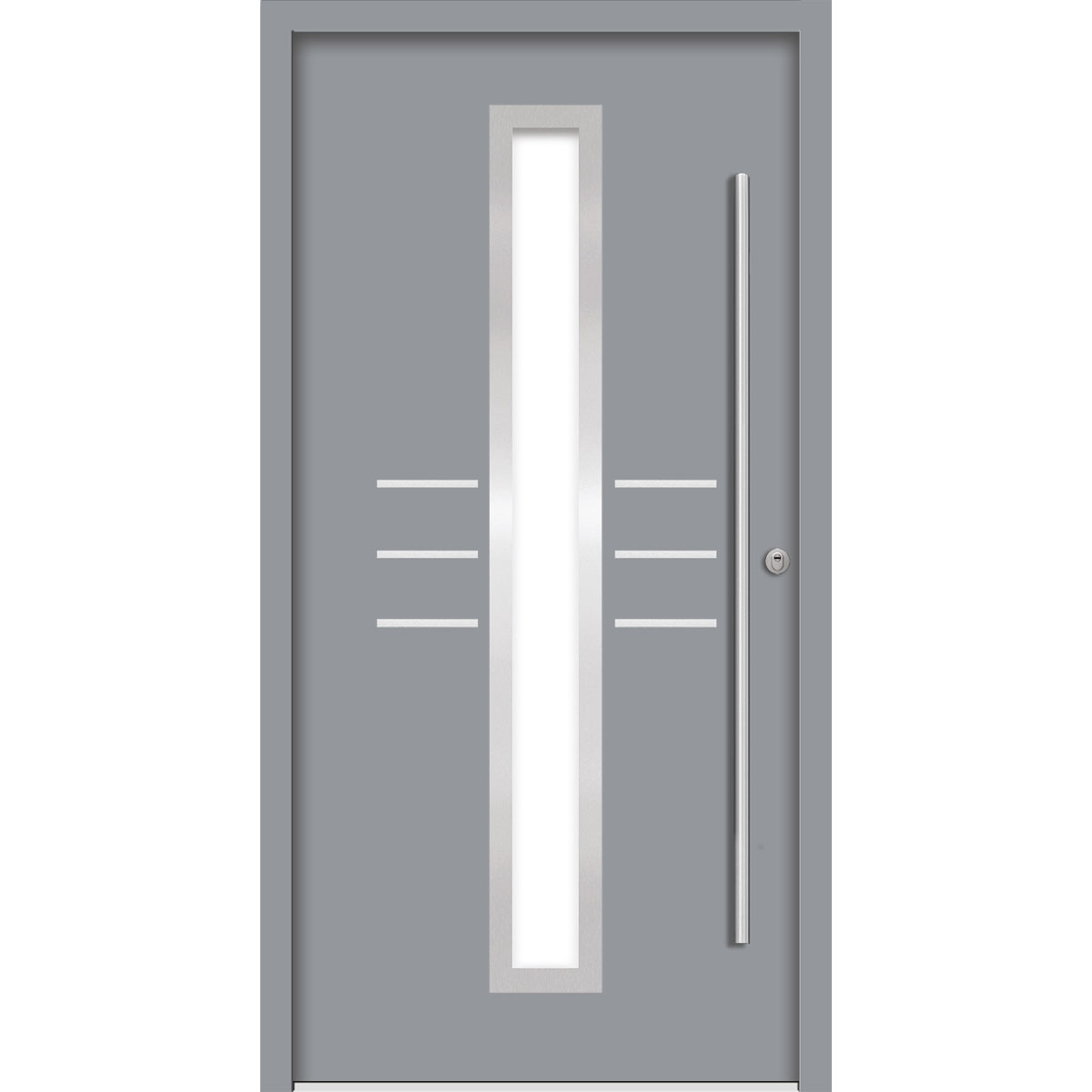 SplenDoor  Premium-Haustür Passivedoor Lund RC2 energiesparend einbruchsicher grau 100 x 210 cm rechts