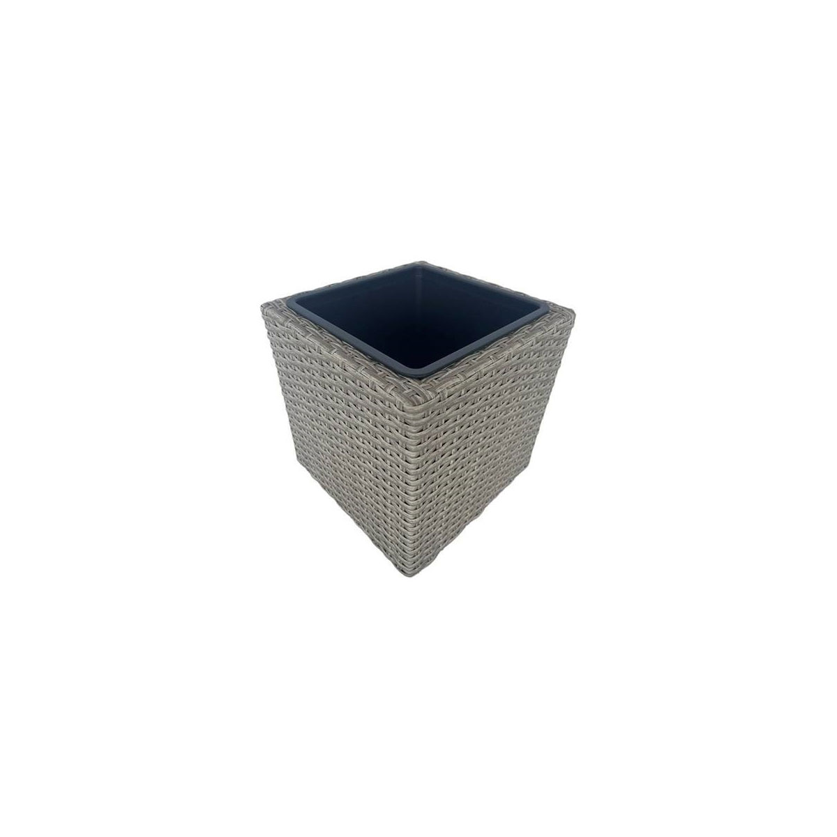 Haveson Pflanzgefäß LOTUS CUBE 28 x 28 cm Polyrattan beige-braun