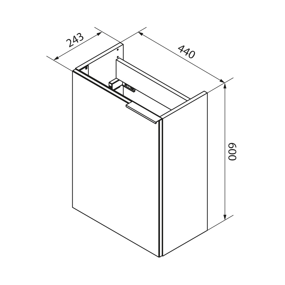 Fackelmann  Gäste-WC Waschtischunterschrank links SBC 440 x 600 x 243 mm anthrazit/lackiertes Glas Anthrazit Bild 7